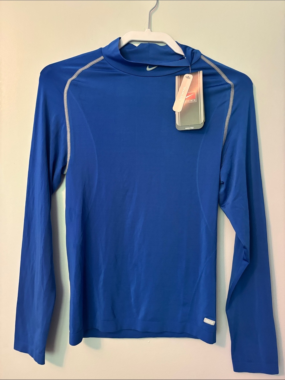Nike Long Sleeve Performance Dri-Fit Compression Top in Royal Blue